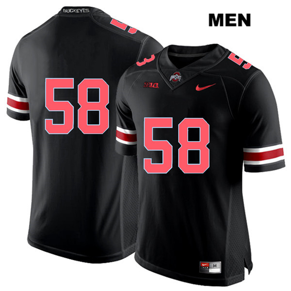 Ohio State Buckeyes Men's Joshua Alabi #58 Red Number Black Authentic Nike No Name College NCAA Stitched Football Jersey UD19G50DK